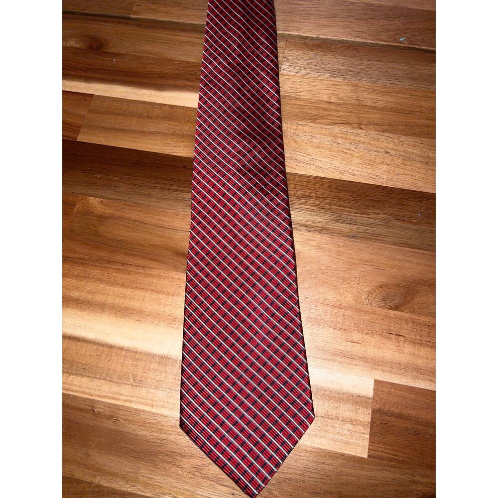 Lauren by Ralph Lauren red white and‎ blue silk blend tie 58x3.5